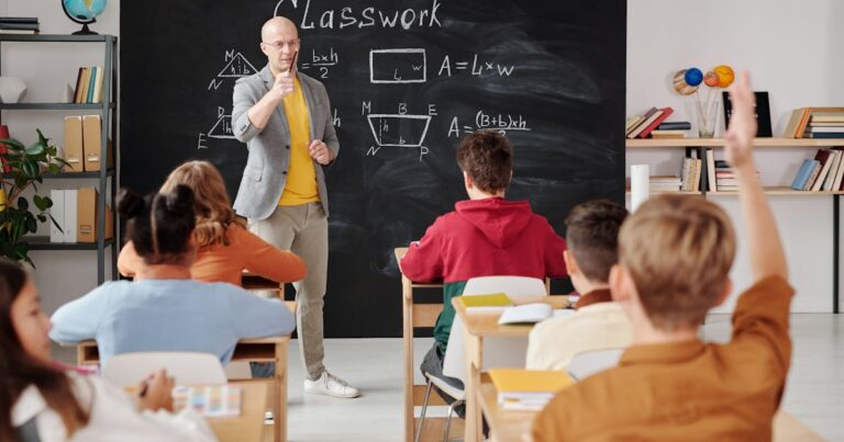 Students in a South African classroom during a lesson